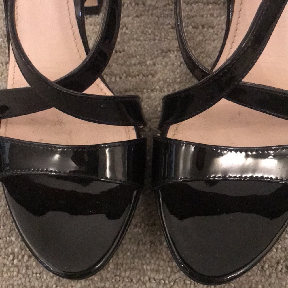 Miu Miu Vernice Strappy High Heel Sandals 38 1/2 Women Black Patent Leather - Picture 5 of 8